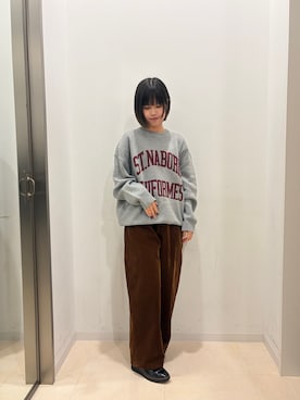 「ITEMS URBANRESEARCH（アイテムズ アーバンリサーチ）のアイテム（ニット/セーター、グレー系）」を使った、natsukiさん（レディース・156cm）の秋コーディネート