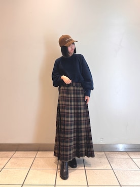 「アイテム（キャップ）」を使った、ナツキさん（レディース・156cm・10代）の冬コーディネート