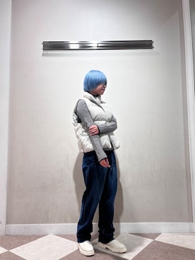 「アイテム（ダウンベスト）」を使った、ナツキさん（レディース・156cm）の秋コーディネート
