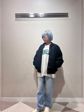 「アイテム（スタジャン）」を使った、ナツキさん（レディース・156cm）の秋コーディネート