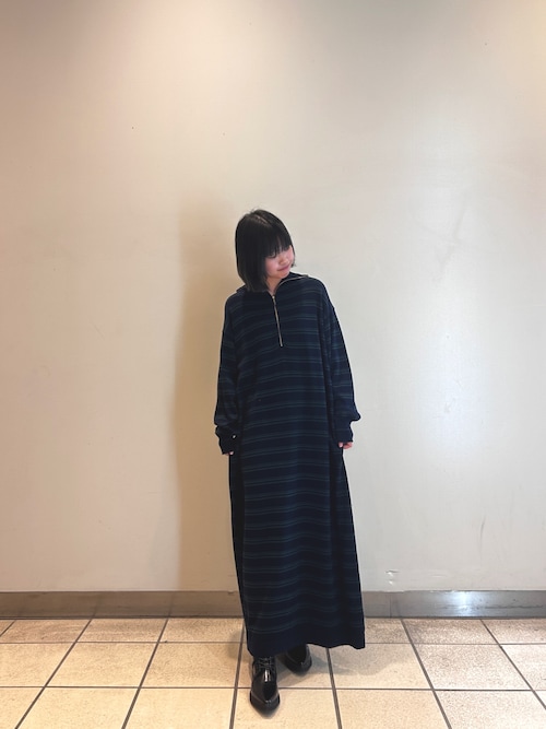 【新作】オーガニックカノコハーフジップポロワンピース 新作】オーガニックカノコハーフジップポロワンピース 新作