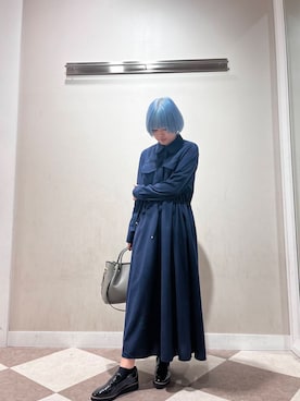 「アイテム（シャツワンピース）」を使った、ナツキさん（レディース・156cm）の秋コーディネート