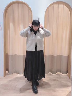 「Samansa Mos2 blue（サマンサモスモスブルー）のアイテム（ニット/セーター）」を使った、little　forest.さん（レディース・160cm）の冬コーディネート