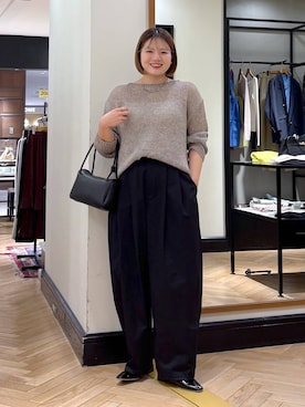 「A part by（アパートバイ）のスクエアハンドバッグ（ショルダーバッグ、ブラック系）」を使った、haruさん（レディース・163cm）の春コーディネート