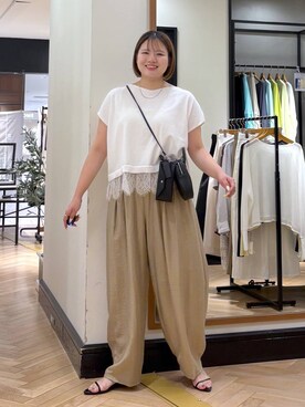 「A part by（アパートバイ）のナローストラップサンダル（サンダル、ブラック系）」を使った、haruさん（レディース・163cm）の夏コーディネート