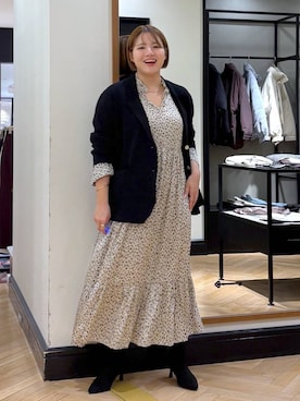 「アイテム（パンツドレス）」を使った、haruさん（レディース・163cm）の秋コーディネート