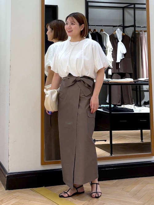 えみおわす 青　ラップスカート ロングスカート ウエストリボン付き　藍染 えみおわす ラップスカート 藍染め （えみおわすのシルク