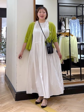 「A part by（アパートバイ）のナローストラップサンダル（サンダル、ブラック系）」を使った、haruさん（レディース・163cm）の夏コーディネート