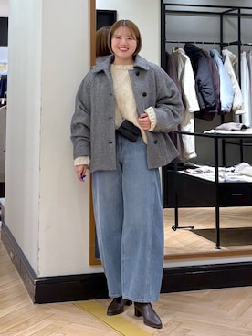 「アイテム（ステンカラーコート）」を使った、haruさん（レディース・163cm）の秋コーディネート