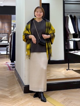 「アイテム（ストール/ショール）」を使った、haruさん（レディース・163cm・20代）の秋コーディネート