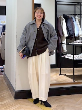 「アイテム（ステンカラーコート）」を使った、haruさん（レディース・163cm）の秋コーディネート