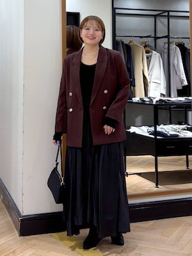 「A part by（アパートバイ）のＷライクテーラードスリットジャケット（テーラードジャケット）」を使った、haruさん（レディース・163cm）の秋コーディネート