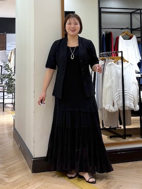 「アイテム（ノーカラージャケット）」を使った、haruさん（レディース・163cm）の春コーディネート