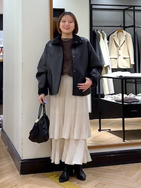 「A part by（アパートバイ）のアイテム（ジャケット/アウター）」を使った、haruさん（レディース・163cm）の冬コーディネート