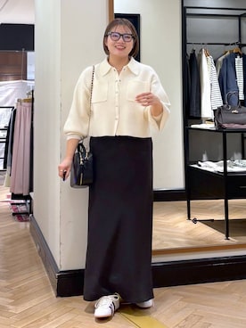 「A part by（アパートバイ）の【セレクト】adidas_TOKYO W（スニーカー、ホワイト系）」を使った、haruさん（レディース・163cm）の冬コーディネート