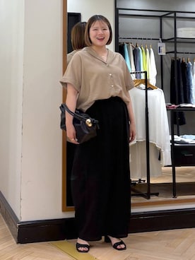 「A part by（アパートバイ）のハートモチーフバッグ（ショルダーバッグ、ブラック系）」を使った、haruさん（レディース・163cm）の夏コーディネート