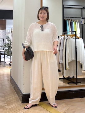 「A part by（アパートバイ）のハートモチーフバッグ（ショルダーバッグ、ブラック系）」を使った、haruさん（レディース・163cm）の夏コーディネート