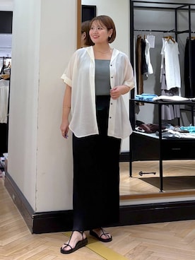 「アイテム（タンクトップ、グリーン系）」を使った、haruさん（レディース・163cm）の夏コーディネート