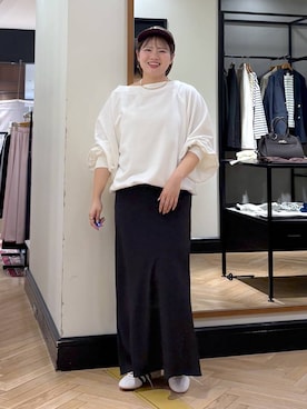 「A part by（アパートバイ）の【セレクト】adidas_TOKYO W（スニーカー、ホワイト系）」を使った、haruさん（レディース・163cm）の冬コーディネート