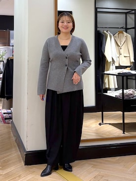 「アイテム（ノーカラージャケット）」を使った、haruさん（レディース・163cm）の冬コーディネート