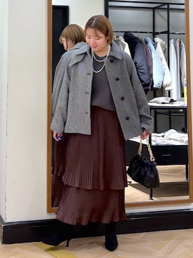 「アイテム（ステンカラーコート）」を使った、haruさん（レディース・163cm）の秋コーディネート