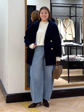 「体型カバー」｜「アイテム（ピーコート）」を使った、haruさん（レディース・163cm）の冬コーディネート