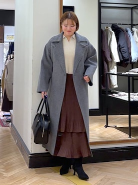 「アイテム（ステンカラーコート）」を使った、haruさん（レディース・163cm）の秋コーディネート