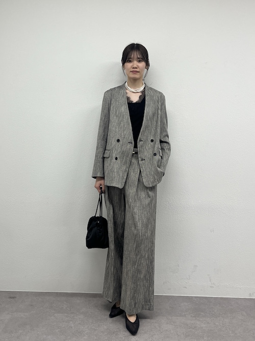 セール】【セットアップ対応】ノーカラーツイードジャケット（その他