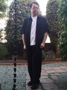 「アイテム（スラックス）」を使った、iceman55534さん（メンズ・175cm）の夏コーディネート