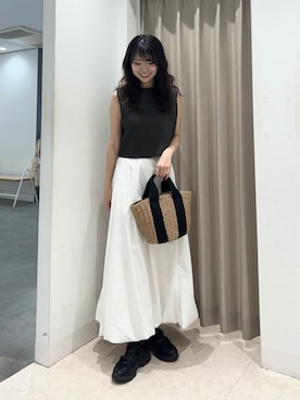 「アイテム（ニット/セーター）」を使った、ざわわんさん（レディース・163cm）の夏コーディネート