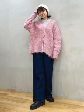 「SMELLY（スメリー）のアイテム（ハンチング/ベレー帽）」を使った、ざわわんさん（レディース・163cm）の冬コーディネート