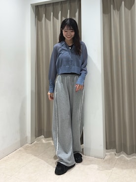 「アイテム（スウェットパンツ）」を使った、ざわわんさん（レディース・163cm・20代）の夏コーディネート