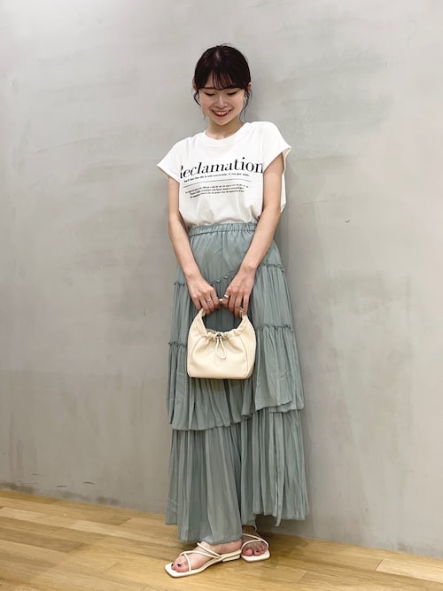 esica ランダムヘムロングスカート　新品 セール】ランダムティアードロングスカート（スカート）｜HEYUMM