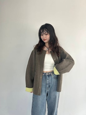 「SENSE OF PLACE by URBAN RESEARCH（センスオブプレイスバイアーバンリサーチ）のアイテム（ノーカラーコート）」を使った、ざわわんさん（レディース・163cm）の夏コーディネート