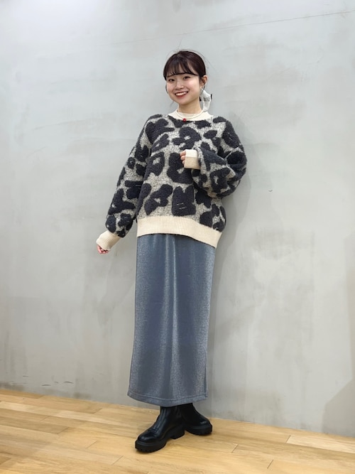 CHAH CHAH　花　フラワー　ニット　セーター　Lサイズ　KJ135 kyaw169-1.jpg
