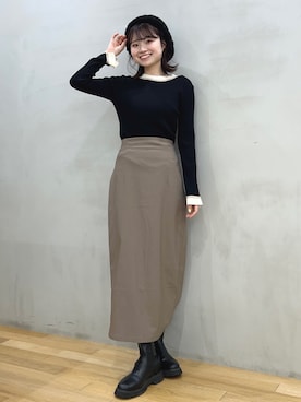 「SMELLY（スメリー）のアイテム（ハンチング/ベレー帽）」を使った、ざわわんさん（レディース・163cm）の冬コーディネート