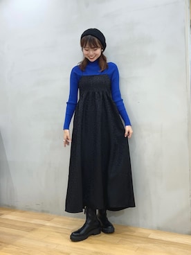 「SMELLY（スメリー）のアイテム（ハンチング/ベレー帽）」を使った、ざわわんさん（レディース・163cm）の秋コーディネート