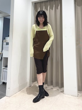 「SENSE OF PLACE by URBAN RESEARCH(センスオブプレイスバイアーバンリサーチ)のストレッチカプリパンツ(その他パンツ、ブラウン系)」を使った、ざわわんさん(レディース・163cm)の春コーディネート