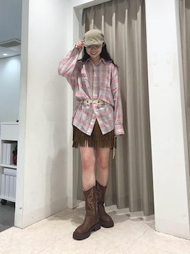 「ミニスカート」｜ざわわんさん（レディース・163cm・20代）の秋コーディネート