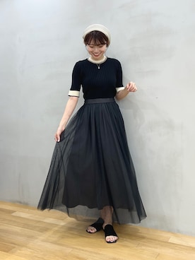 「アツいコーデ全部見せ」｜「アイテム（ハンチング/ベレー帽）」を使った、ざわわんさん（レディース・163cm）の夏コーディネート