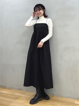 「SMELLY（スメリー）のアイテム（ハンチング/ベレー帽）」を使った、ざわわんさん（レディース・163cm）の冬コーディネート