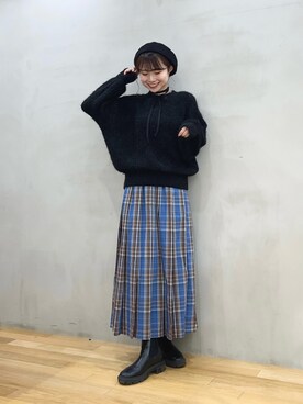 「SMELLY（スメリー）のアイテム（ハンチング/ベレー帽）」を使った、ざわわんさん（レディース・163cm）の秋コーディネート