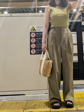 「アイテム（ニット/セーター）」を使った、gyogyogyogyogyoさん（レディース・154cm）の夏コーディネート