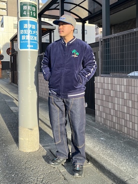 「エクストララージ」｜「アイテム（キャップ）」を使った、村井勇斗さん（メンズ・164cm）の冬コーディネート