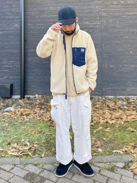 「suicoke（スイコック）のアイテム（スリッポン）」を使った、kjsaaanさん（メンズ・170cm）の冬コーディネート