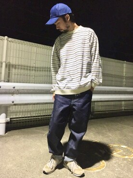 「Lee（リー）のアイテム（キャップ）」を使った、kjsaaanさん（メンズ・170cm）の夏コーディネート
