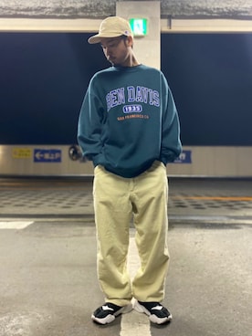 「BEN DAVIS（ベンデイビス）のアイテム（スウェット）」を使った、kjsaaanさん（メンズ・170cm）の秋コーディネート