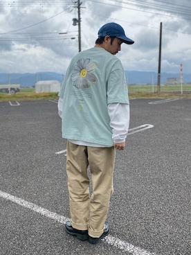 「アイテム（カーゴパンツ）」を使った、kjsaaanさん（メンズ・170cm）の春コーディネート