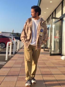 「アイテム（シャツ/ブラウス）」を使った、kjsaaanさん（メンズ・170cm）の夏コーディネート