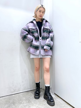 「x-girl_ootd」｜「アイテム（その他アウター）」を使った、立花清華さん（レディース・168cm）の秋コーディネート